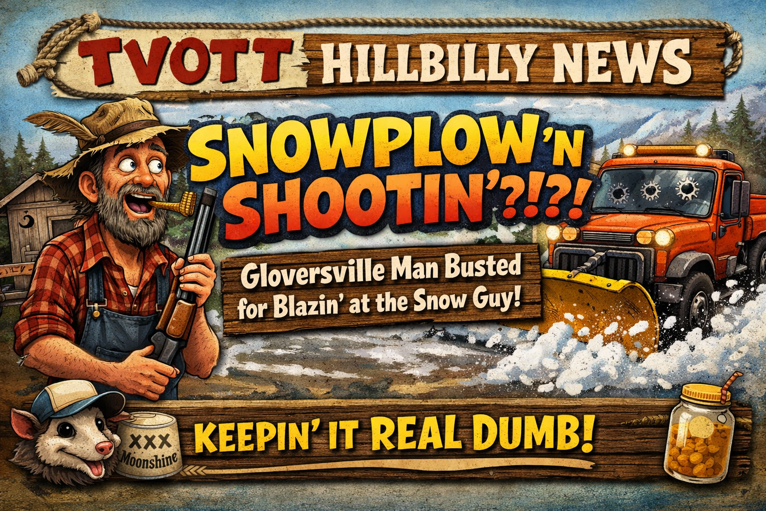 Snowplow, Shots, and ‘What in Tarnation?’ — Gloversville Man Arrested After Firing at Plow Driver